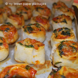 savoury pastry scrolls