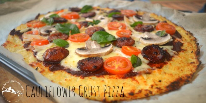 Healthy Cauliflower Crust Pizza Recipe is low calories, low carb, no grain, superfood and even though it is good for you it is delicious