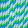 Paper Straws Green Blue Stripe