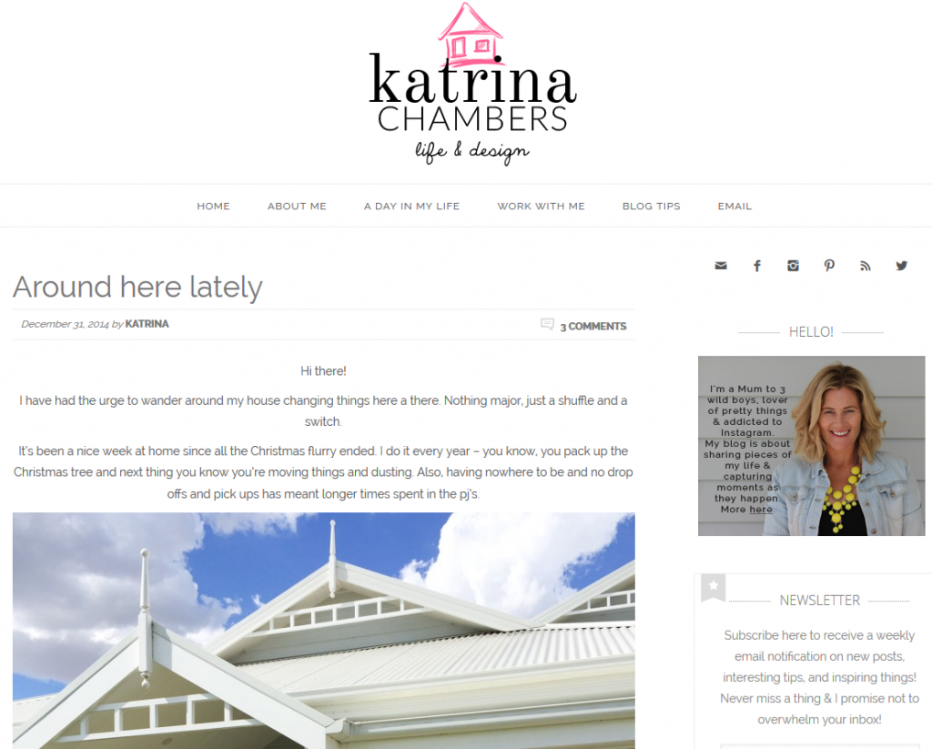 Friday Favourite Katrina Chambers blogging