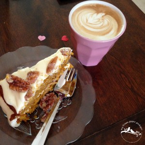 carrot cake and coffee